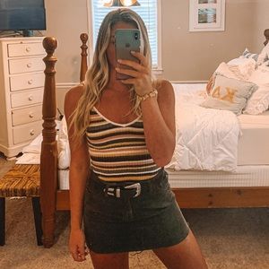 URBAN OUTFITTERS BDG Green Corduroy Mini Skirt